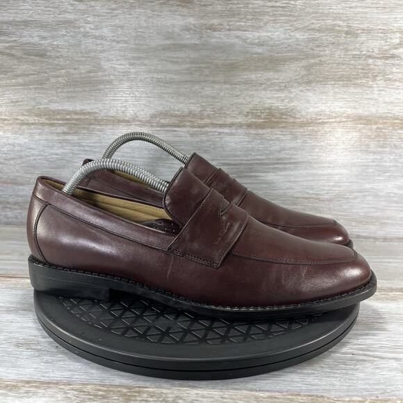 Tauer & Johnson Men’s brown Leather Slip On Penny Loafers Size 10 B - Picture 3 of 8